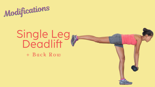 Single Leg Deadlift + Back Row - Modification